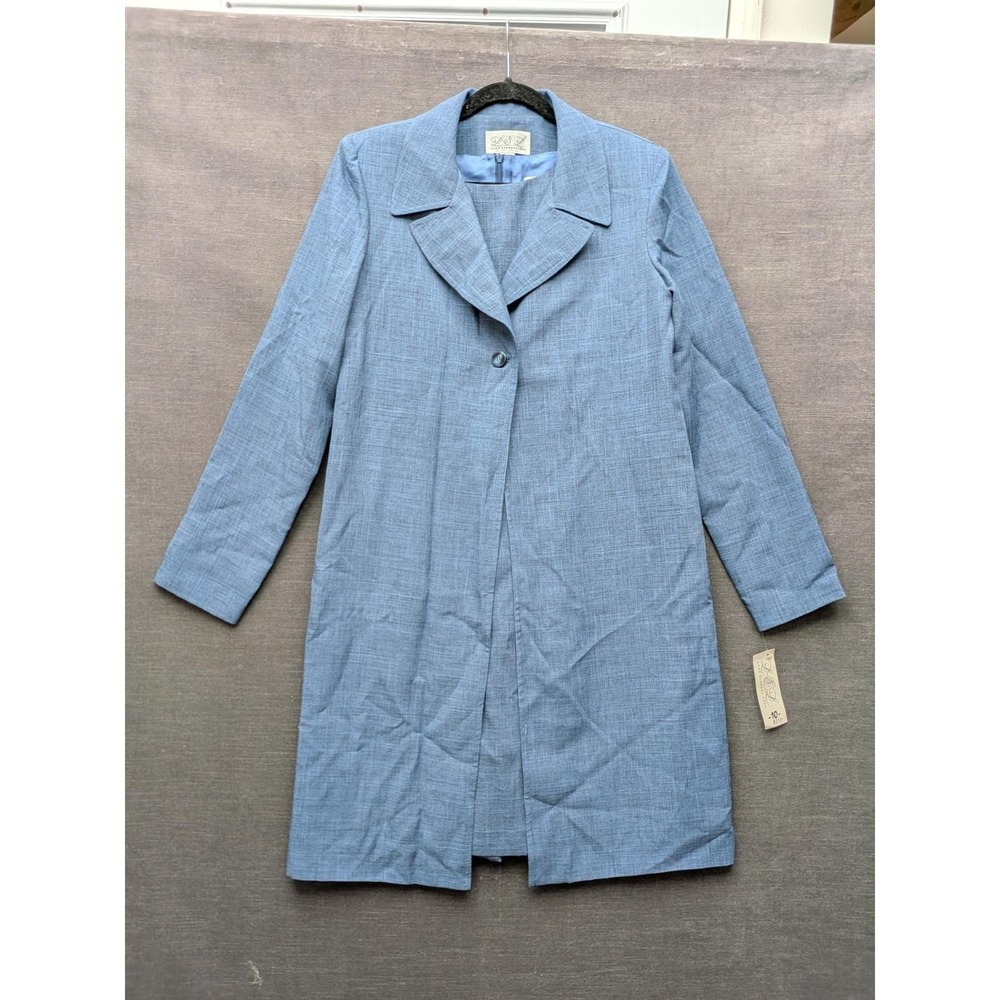 LEL Long Elegant Legs Blue Dress Suit Career Business Women's 10 Vintage NOS